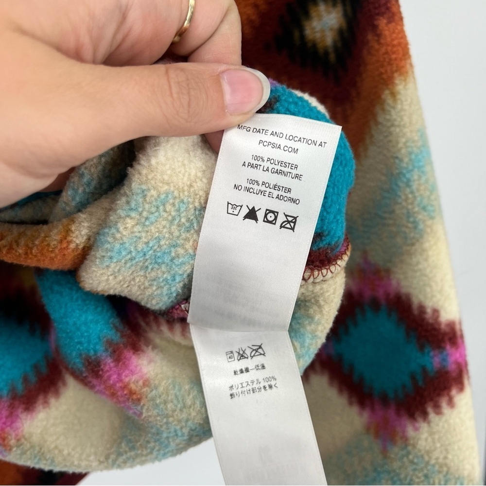 Patagonia Chevron Synchilla Snap Button High Neck Outdoor Fleece Pullover XS - Picture 7 of 8